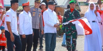 Kirab Merah Putih Sepanjang 80 Meter Warnai Peringatan HUT RI ke-80 di Kecamatan Randangan