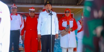 Kirab Merah Putih Sepanjang 80 Meter Warnai Peringatan HUT RI ke-80 di Kecamatan Randangan