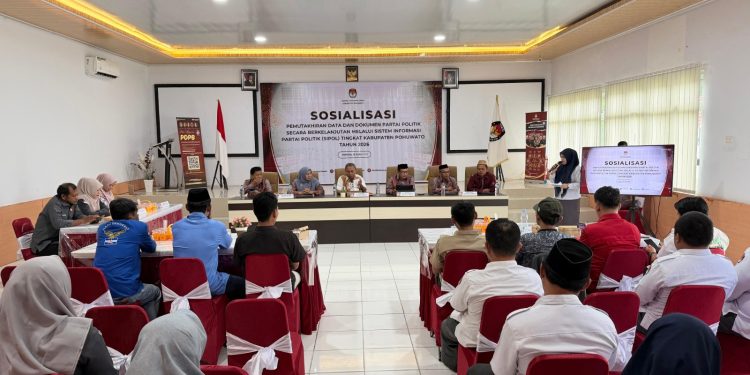 KPU Pohuwato Gelar Sosialisasi SIPOL Semester I 2026, Parpol Diminta Perbarui Data Secara Berkala